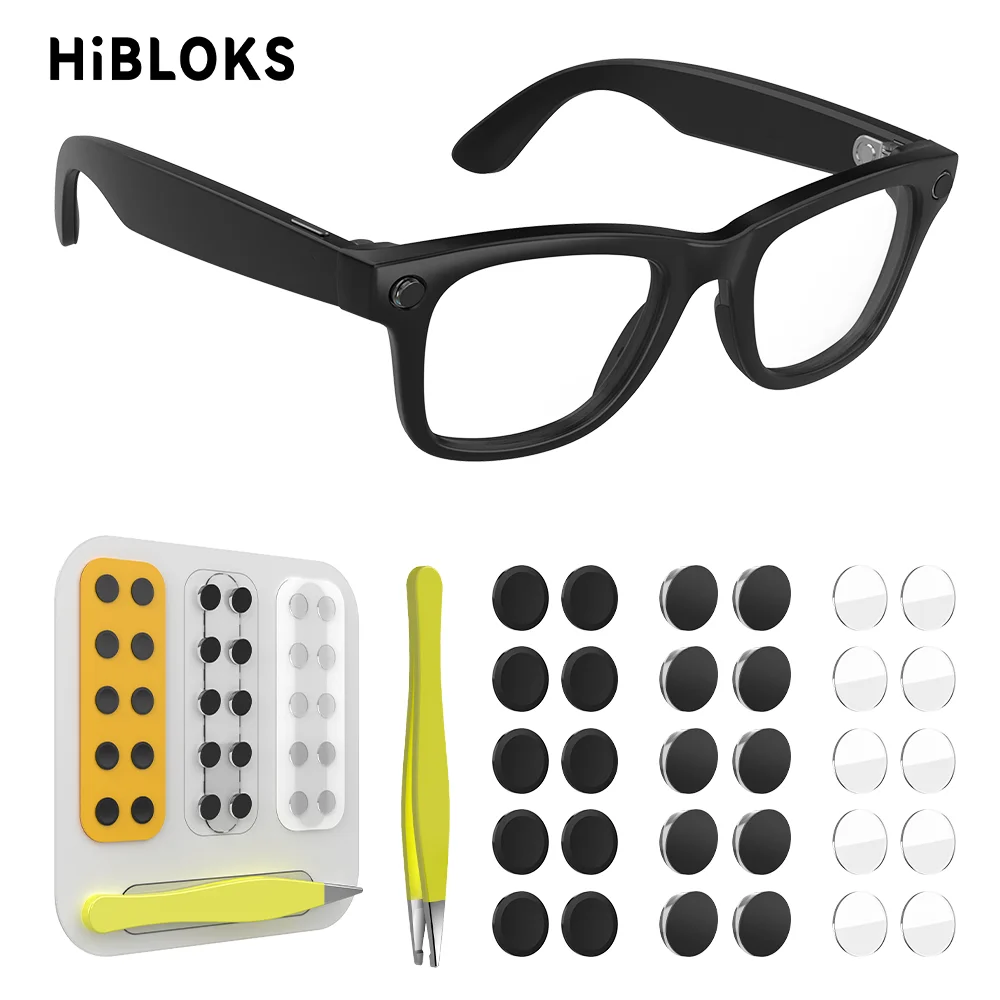 HIBloks LED Anti Glare Stickers Set For Ray-Ban Meta Gen 2 Wayfarer/Skyler/Headliner/Oakley Meta HSTN Smart Glasses Accessories