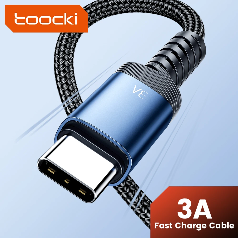 Toocki 2PCS 3A USB Type C Cable Fast Charging For iPhone 15 16 Pro Max Samsung S24 Ultra Xiaomi Huawei Aluminum Shell Data Cord