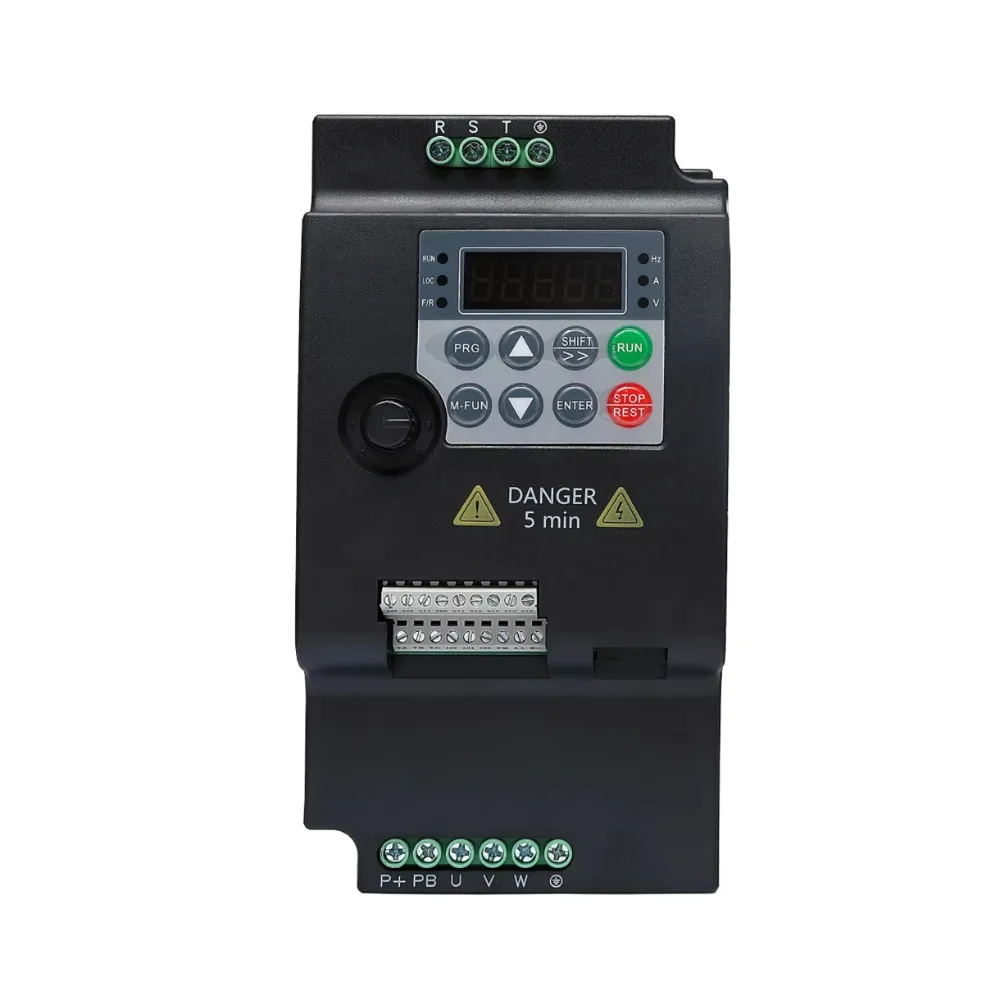 3 Phase VFD Variable Frequency Drive, Mini 0.75kW-11kW 220V AC Motor Inverter, Rated Voltage Controller