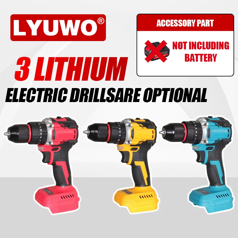 

LYUWO Lithium Battery 21V Rechargeable Brushless Compact Electric Screwdriver Hand Drill Impact Drill LW-DZ20