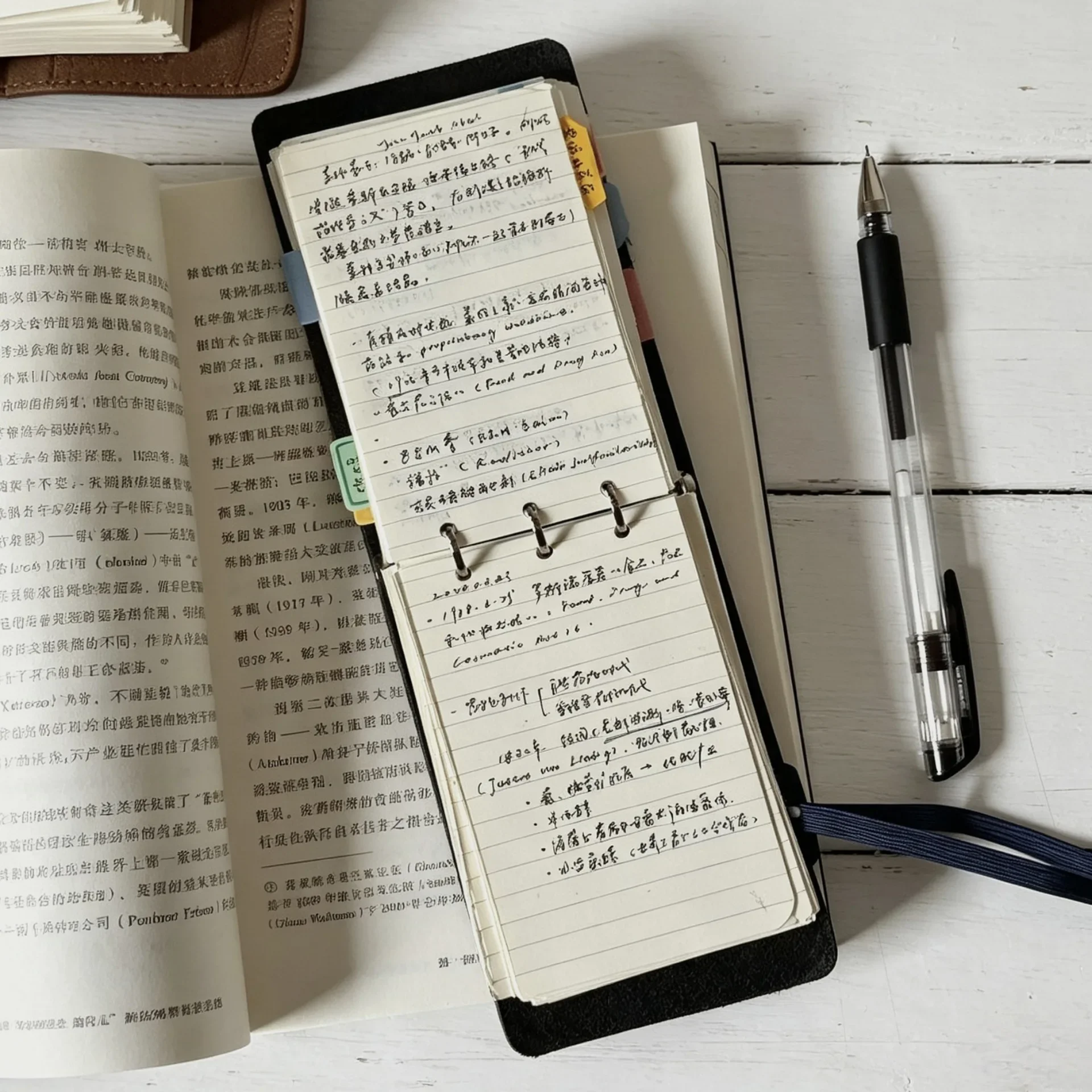 Red Brown Black 3Holes Loose Leaf Binding mini Pocket Notebook with 40Sheets Iine Inner Page Stationery Notebook
