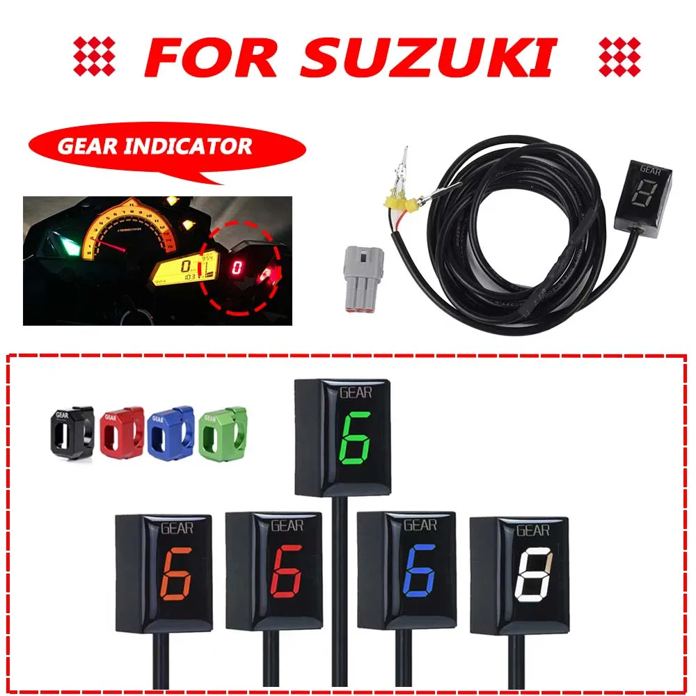 Motorcycle 1-6 Level LED Speed Gear Display Indicator ECU Plug For Suzuki DL1000 DL650 V-Strom GSX-r1000 R600 R750 SV650 GSF1250