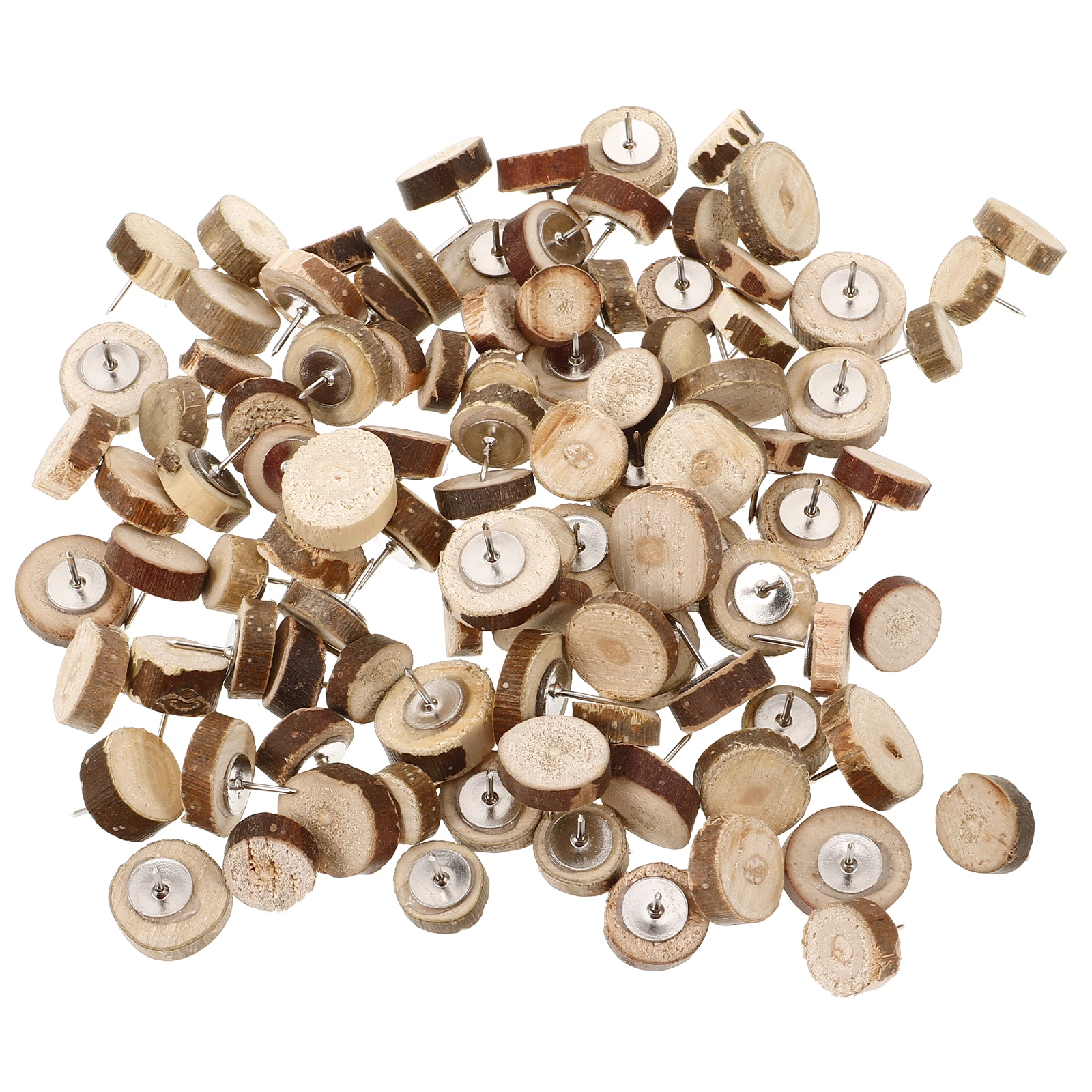 

100pcs Colored Thumb Tacks Pine Chip Cork Board Pushpin Reusable Easy Nail Wooden Thumb Tacks Photos Wall Office Supplies