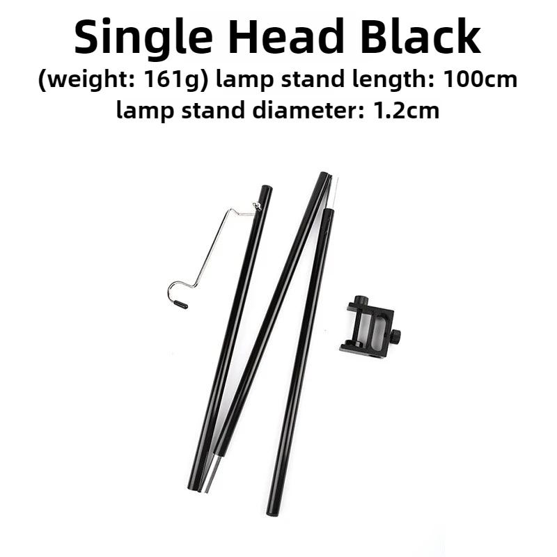 360° Rotatable Portable Aluminum Lamp Stand Lightweight Foldable Outdoor Hanging Light for Fishing Night Hiking