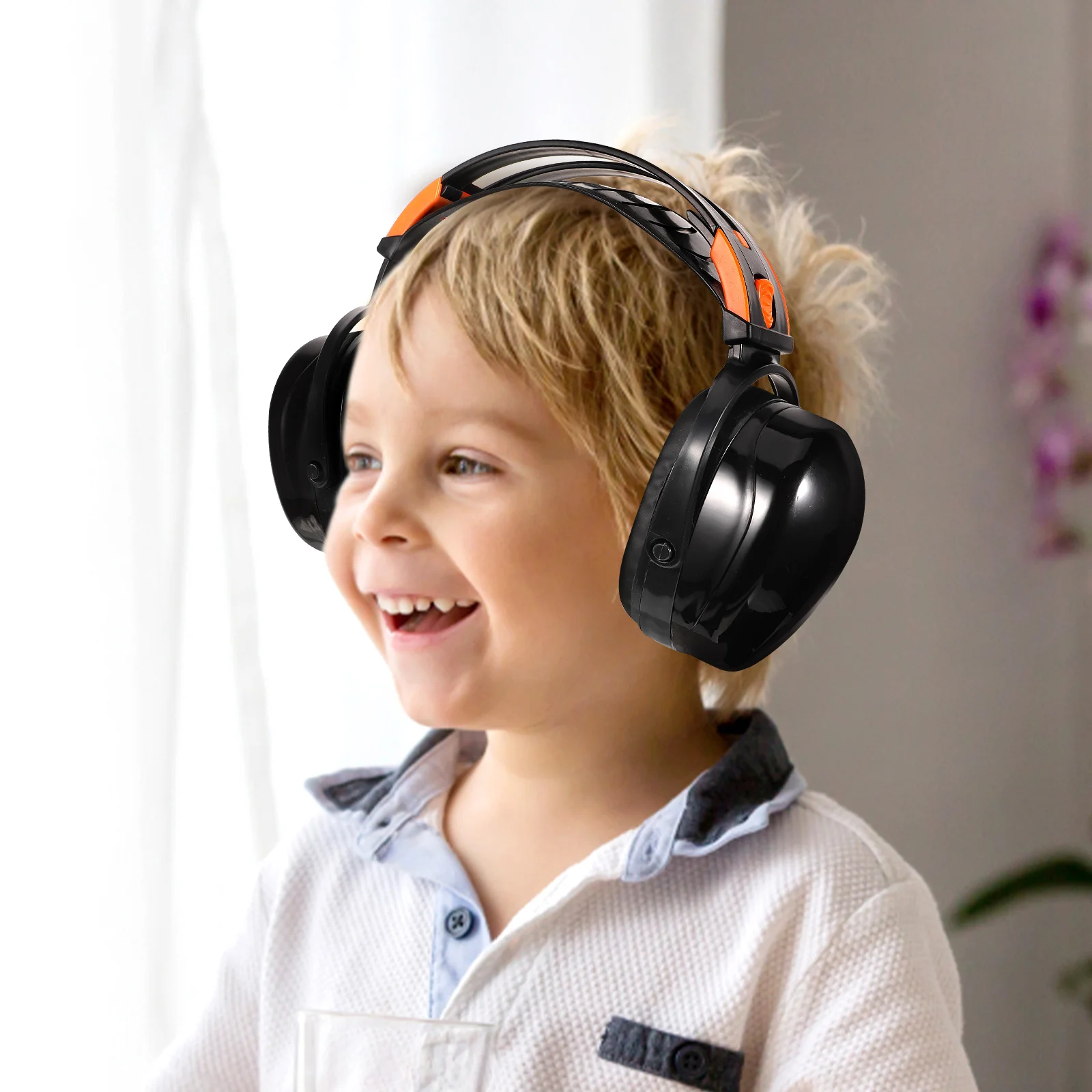 

Soundproof Earmuffs Noise Canceling Headphones Black Color Adjustable Size Lightweight Comfortable Design Shooting Protection