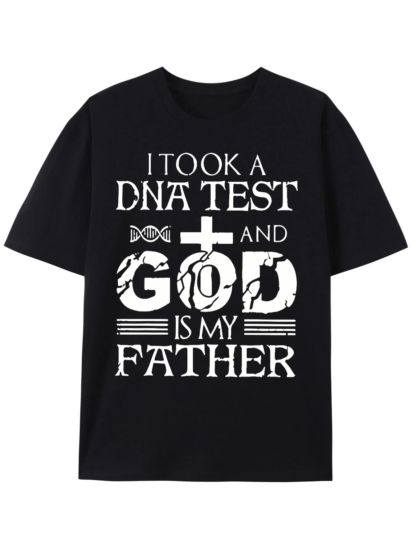 

Men's Christian DNA T-Shirt - "God is My Father" Helix & Cross, Church Wear Tee
