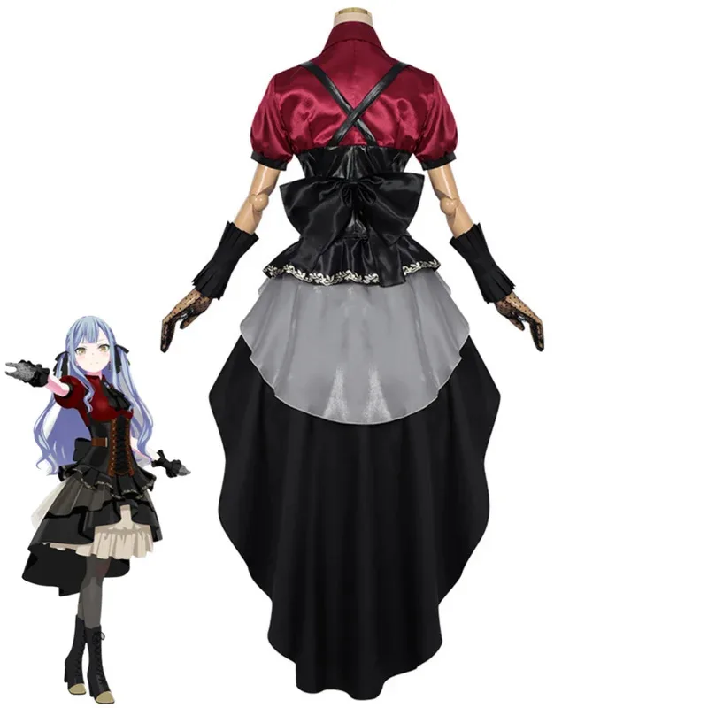 Anime BanG Sogno! Sakiko Togawa Costume Cosplay Ave Mujica Oblivionis Rosso Nero Abito da sera Parrucca Donna Kawaii Natale Suitx;8