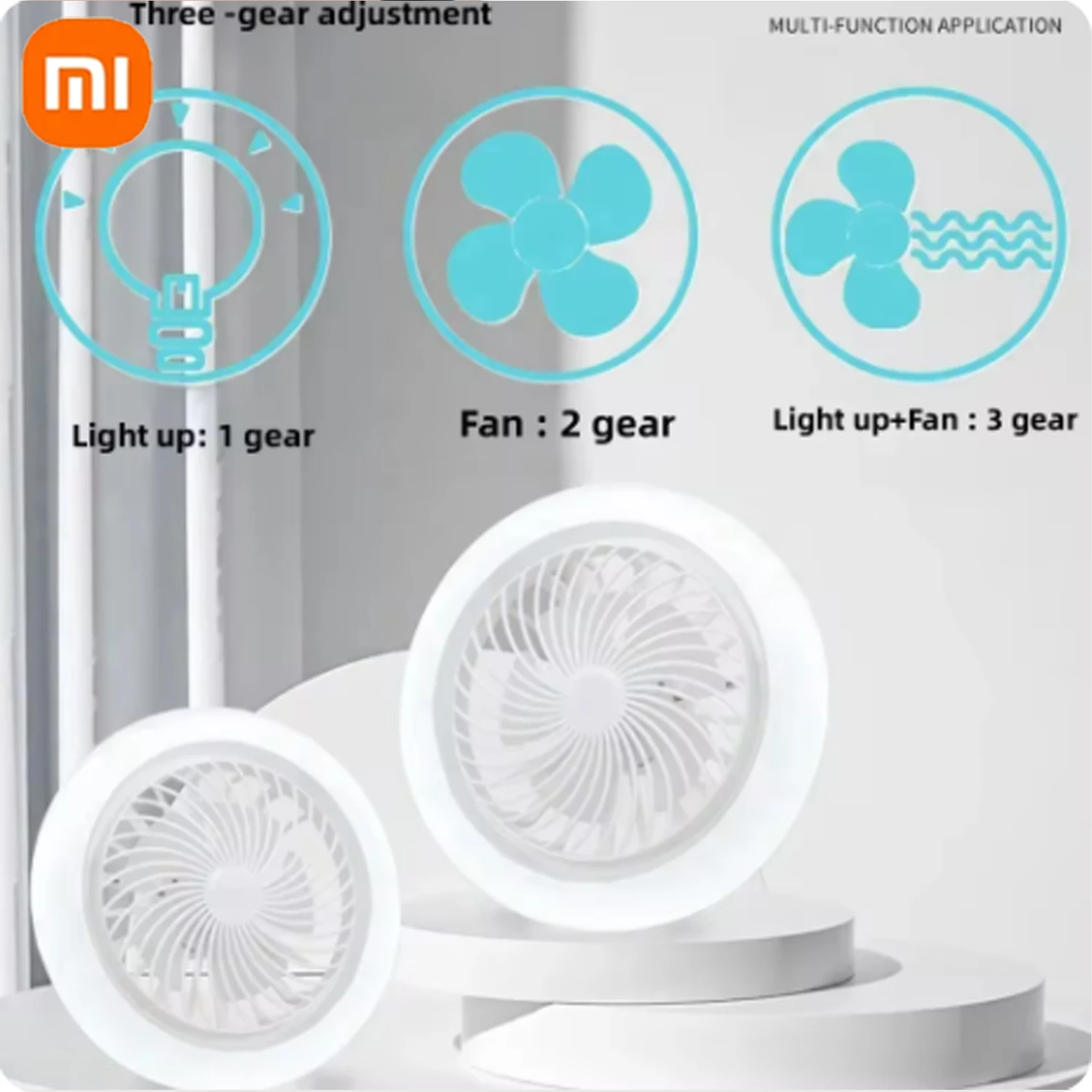 Xiaomi Ceiling Fan Light with Remote Control 2 in 1 Multifunctional Modern Adjustable Electric E27 Ceil Fan with Light for Home