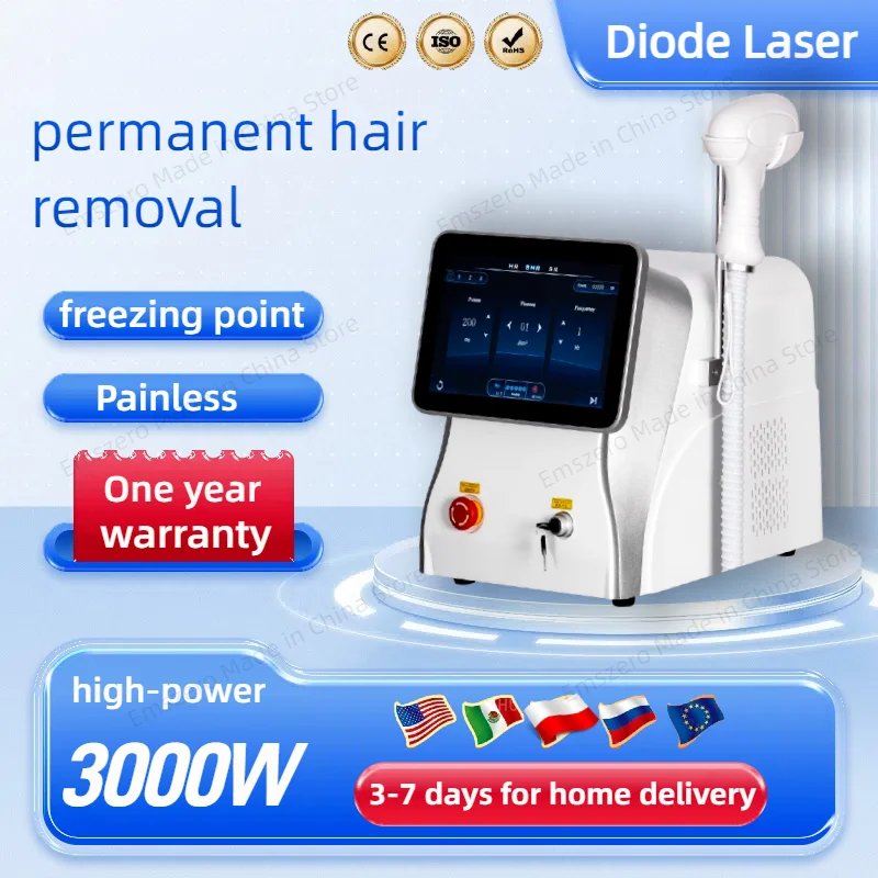 

NEW Portable 808 3wave Diode Laser Permanent Hair Remove Fast Depilation Painfree Follicle Penetration Skin Rejuvenation Device