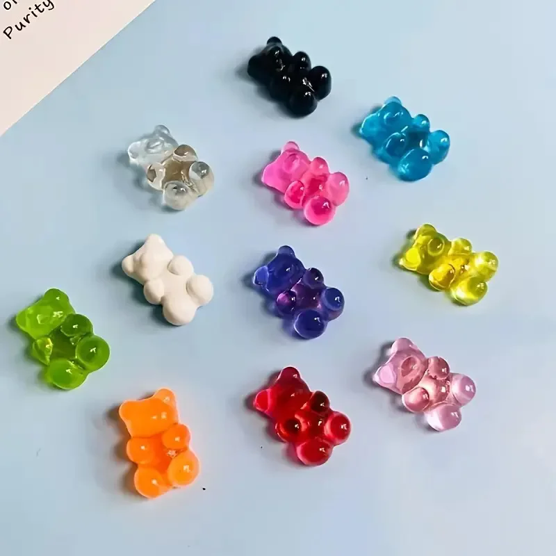 Pequeño oso de Color transparente imán para refrigerador pizarra y pizarra foto mensaje imán, 10 colores aleatorios cocina
