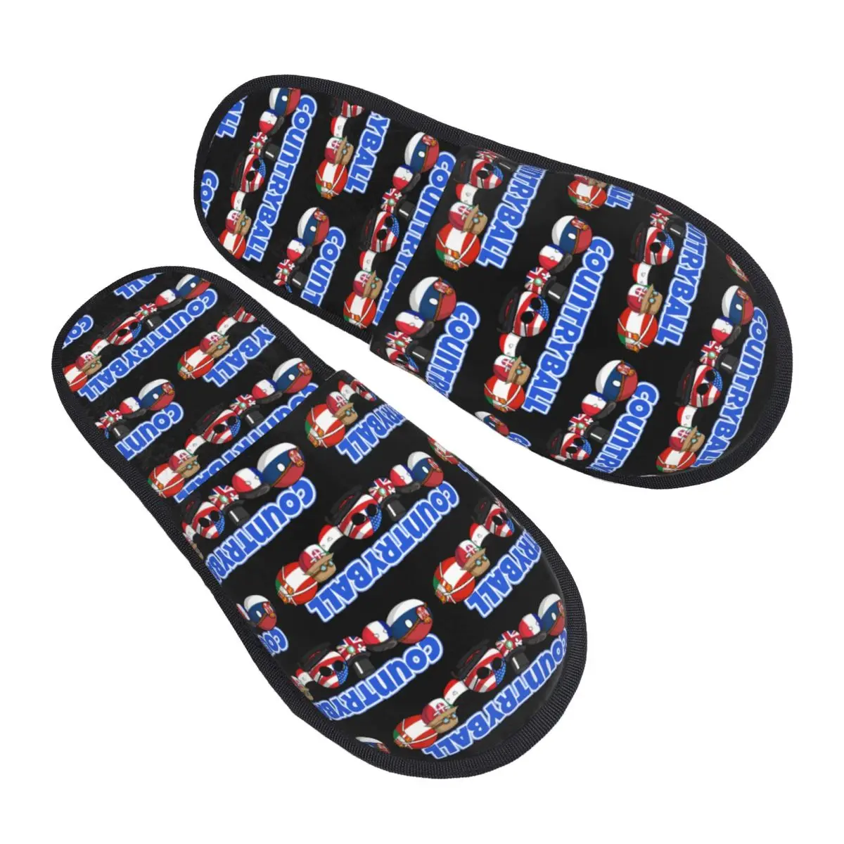 

Custom Print Women Countryballs Cartoon House Slippers Soft Warm Memory Foam Fluffy Slipper Indoor Outdoor Shoes