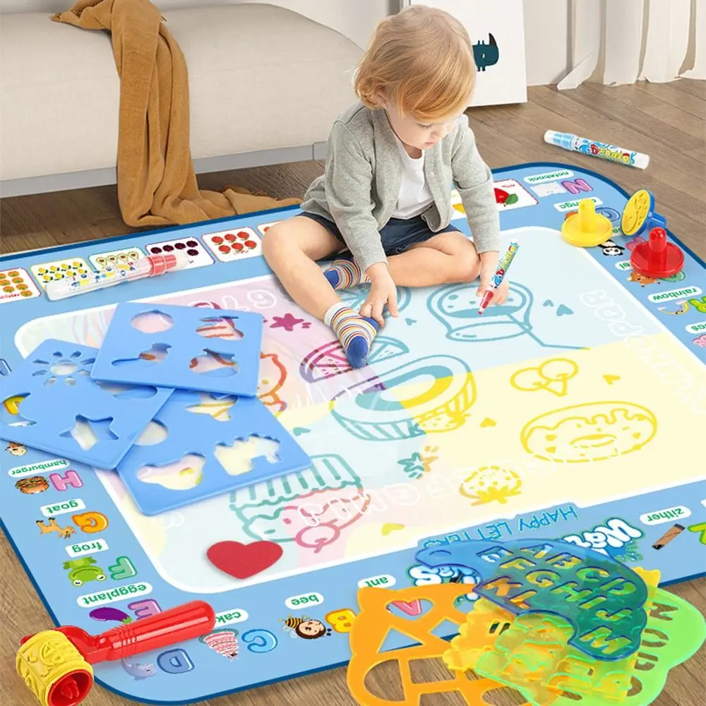 Super Size Magic Water Canvas Reusable Repeated Graffiti Water Painting Blanket Kids Age 3-8 ‎Multicolor