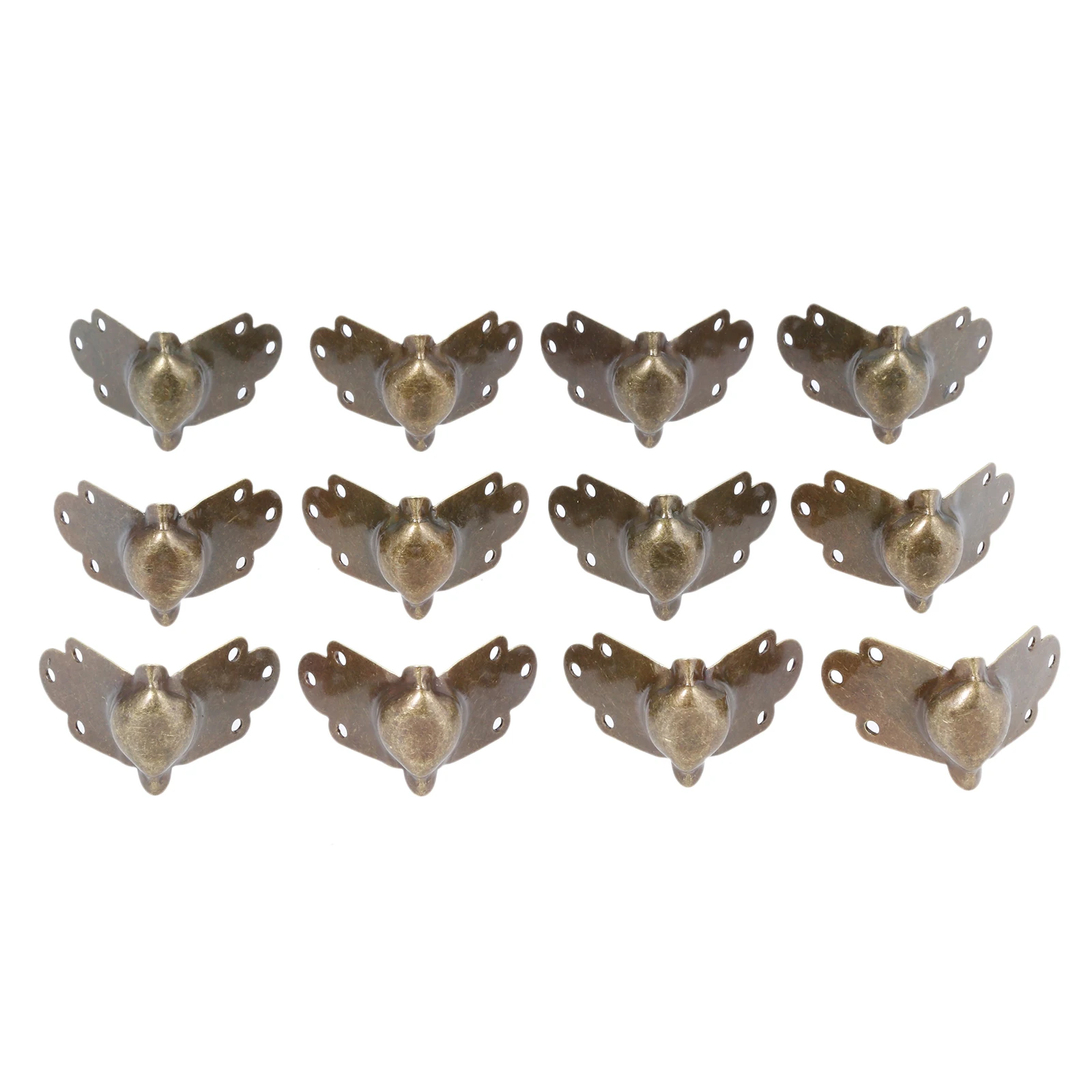 8/12pcs Decorative Antique Brass Golden Silvery Jewelry Wine Gift Box Wooden Case Chest Edge Cover Corner Protector 43*26*33mm