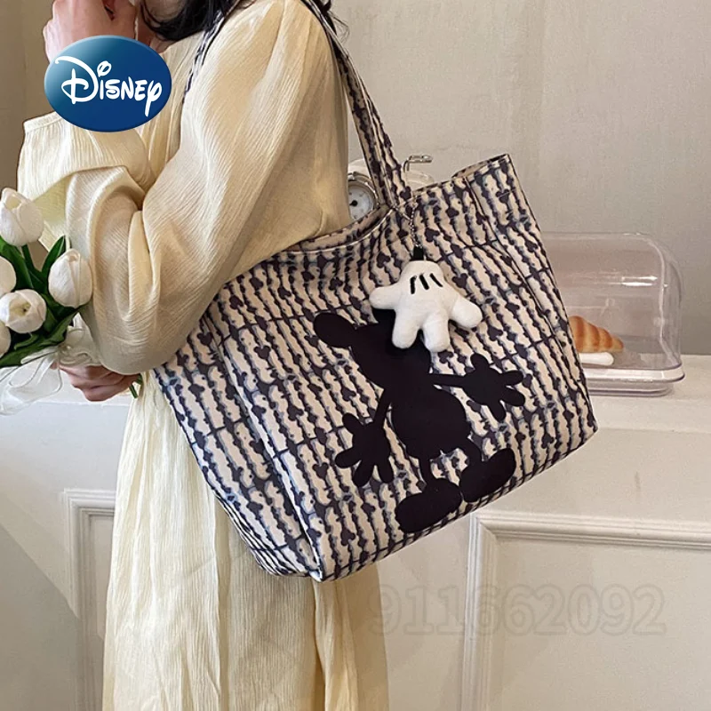 Disney Mickey New Women's Handbag Cartoon Cute Women's Shoulder Bag Large Capacity Fashion Casual Women's Bag Storage Tote Bag