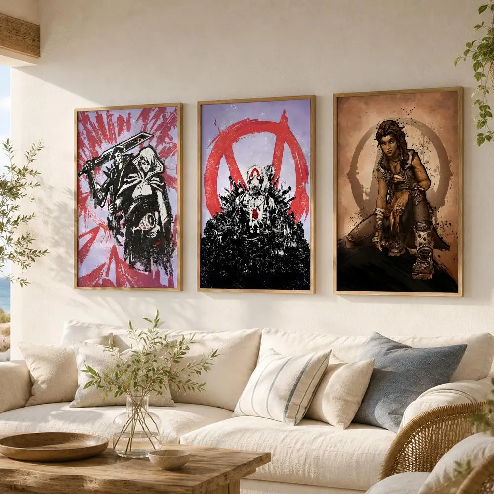 B-Borderlands Game Painting Calligraphy Canvas Poster Bedroom Living Room bar Hallway House interior Wall Decor