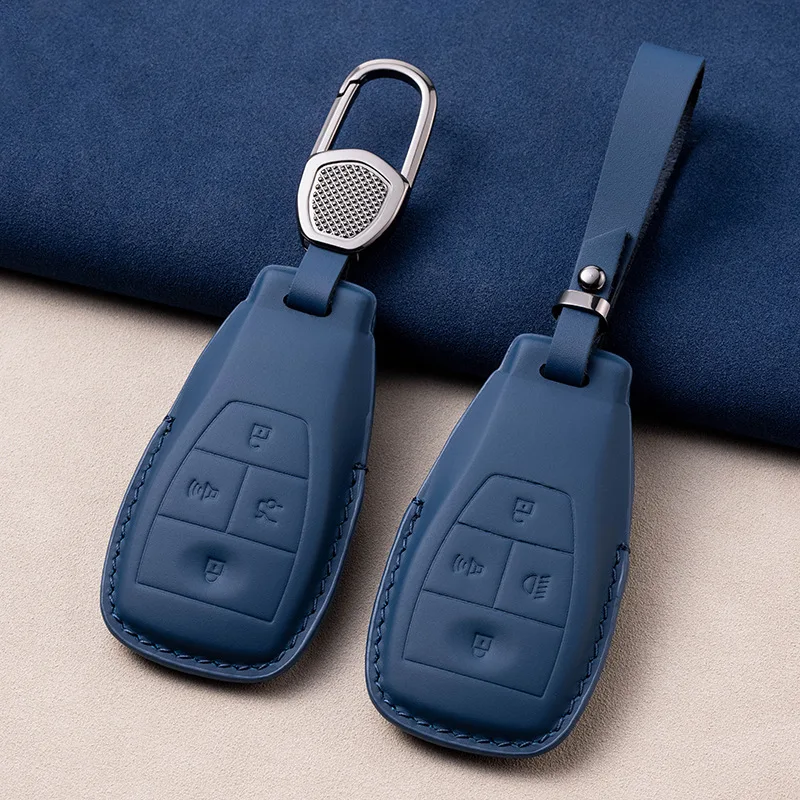 Luxury  Leather Car Key Cover for Beijing Baic Senova X25 X35 X55 X65 D50 Shell Case Workmanship Like Silk