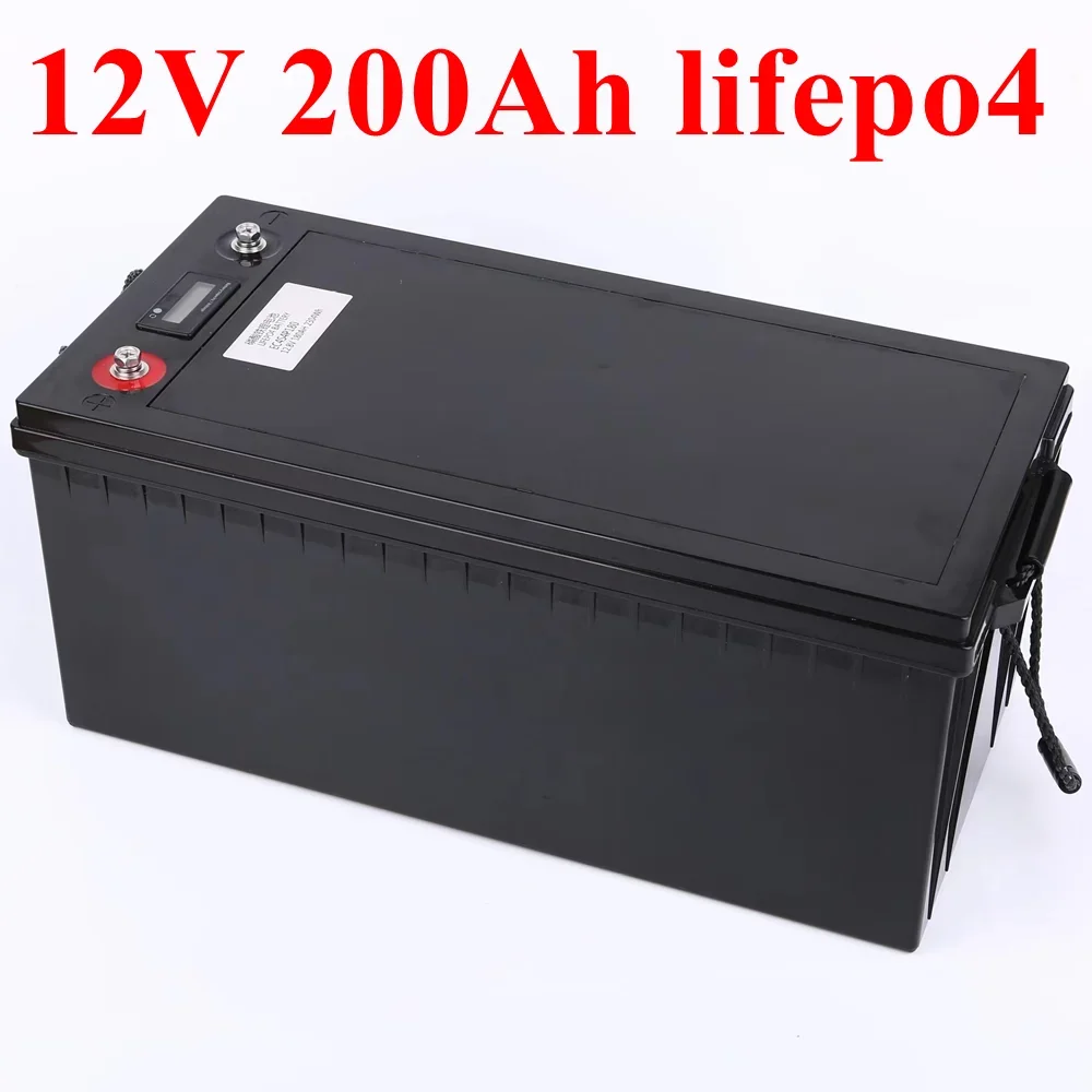 

12V 200Ah LiFePO4 Battery BMS Lithium Power Batteries 3500 Cycles For 12.8V RV Campers Golf Cart Off-Road Off-grid Solar Wind