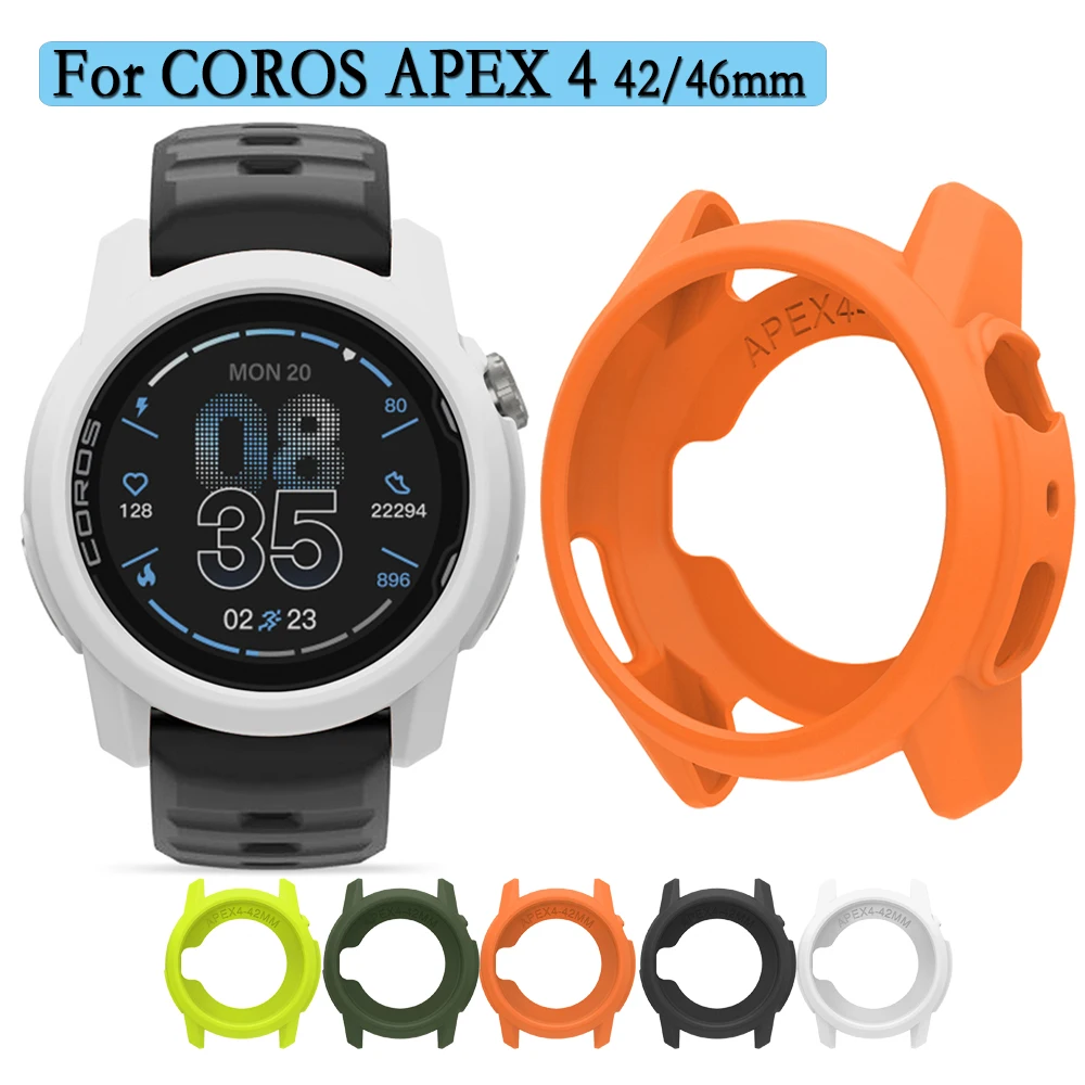 Soft Silicone Cover For COROS APEX 4 Hollow Protective Case Super Light Watch Shell Decoration For COROS APEX 4 42/46mm