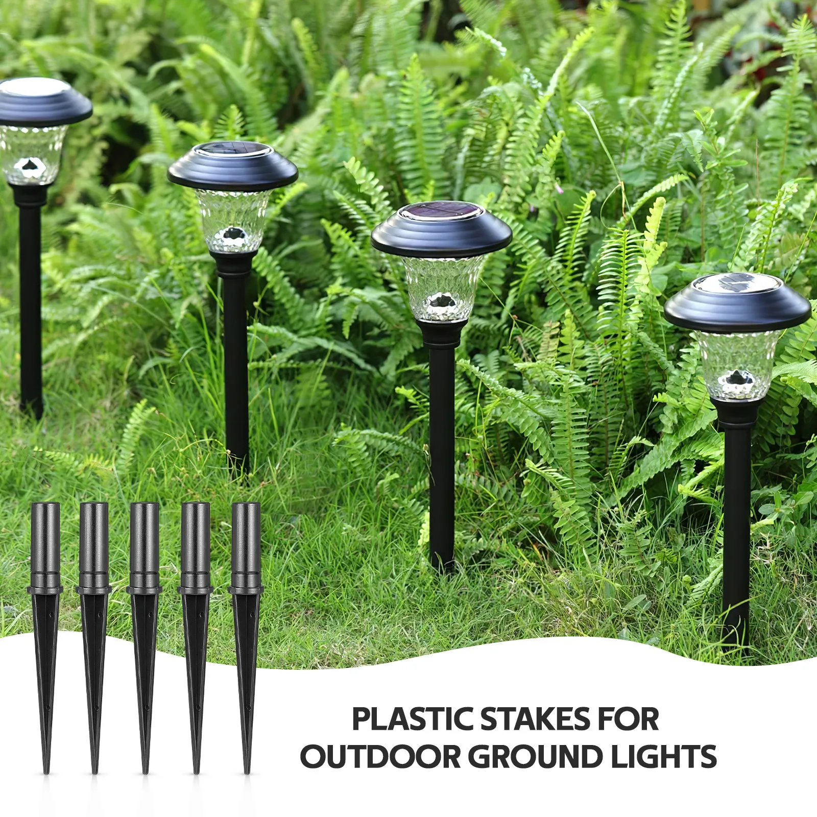 Solar Light Replacement Stakes 10 Pack Plastic Ground Spikes for Garden Pathway Lawn Landscape Lamps