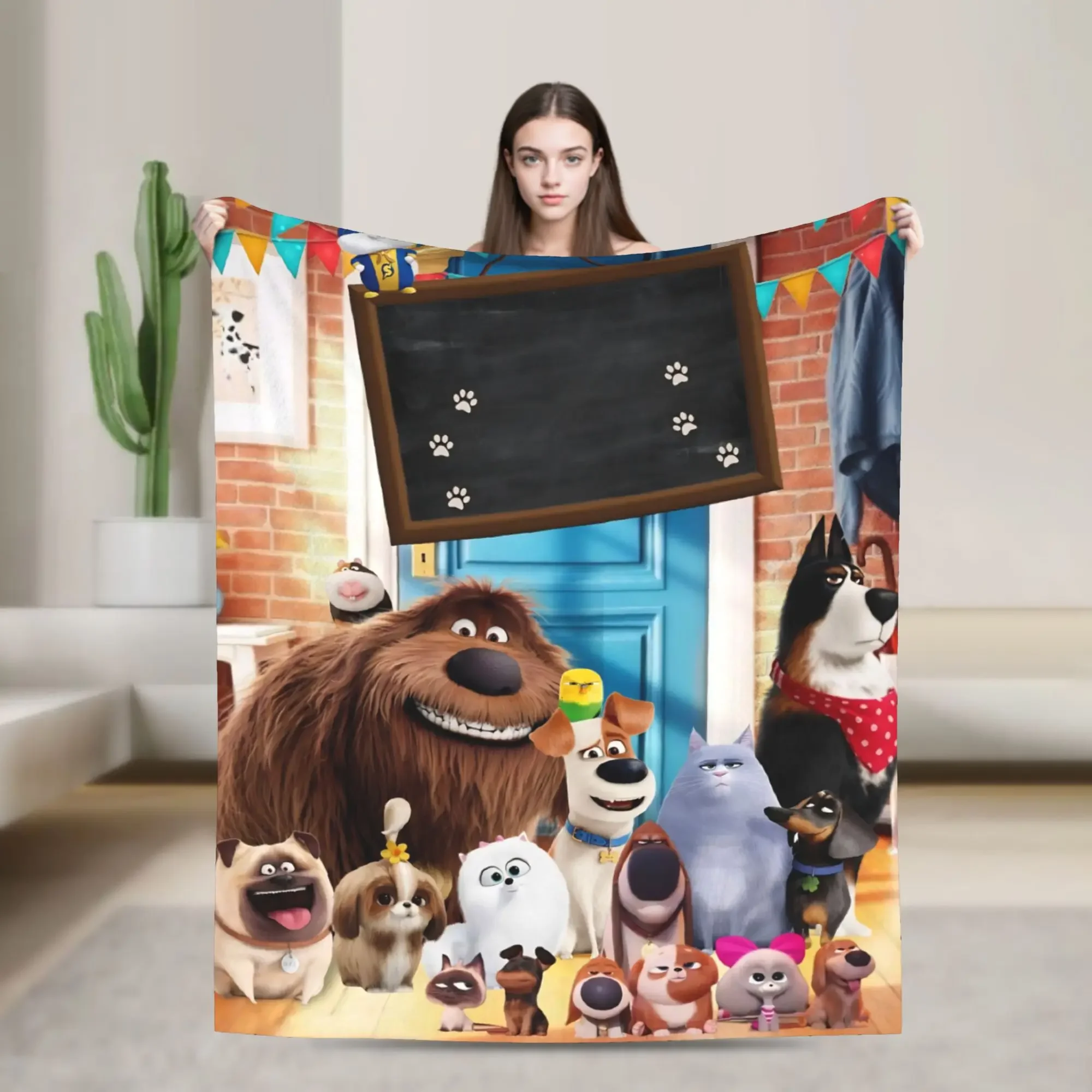 Überwurfdecke „The Secret Life of Pets“, weiches Flanell für Couch, Stuhl, Reisen, Büro, Tagesdecke, perfektes Geburtstagsgeschenk