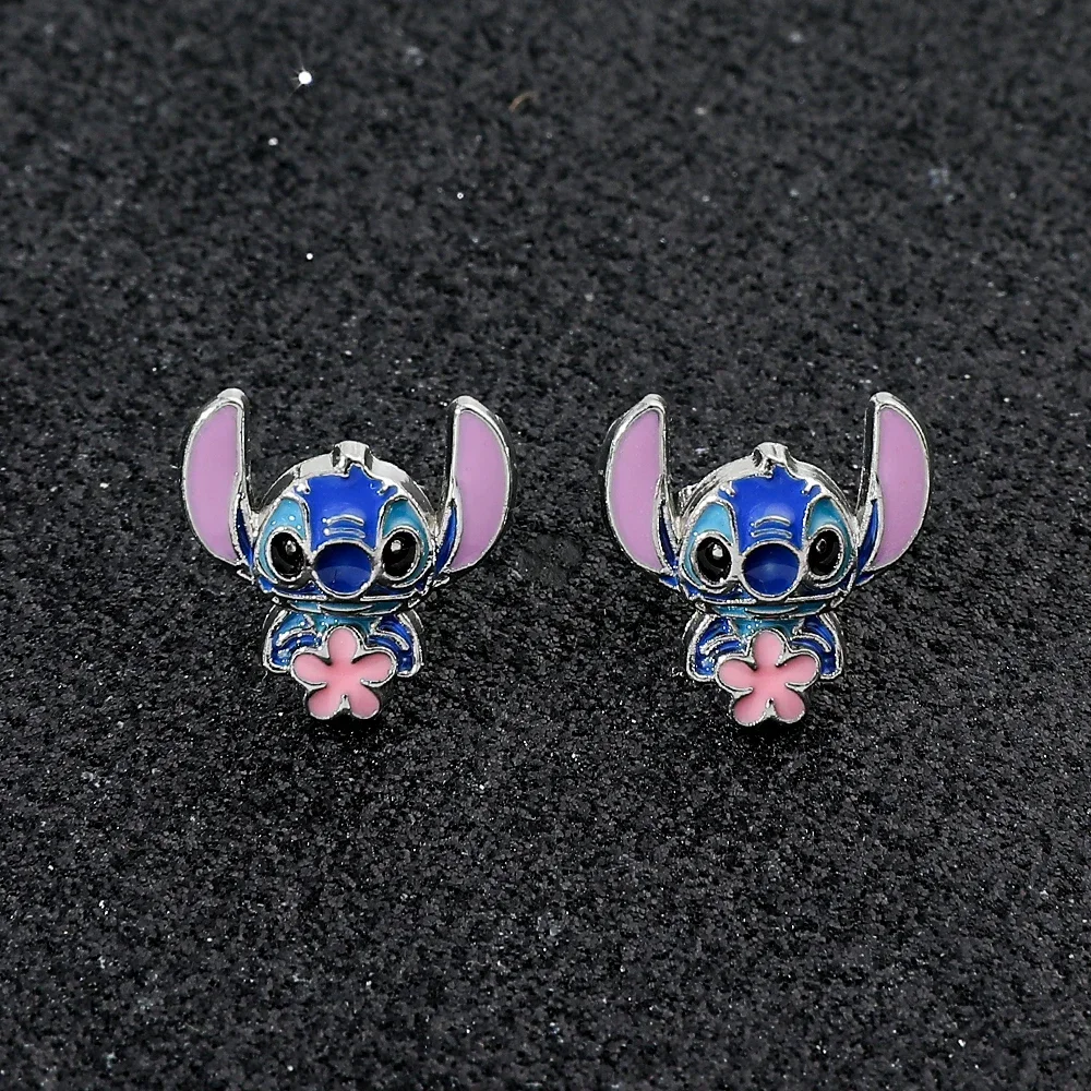 Disney Cartoon Lilo & Stitch Ear Pendants Kawaii Metal Earring Delicate Female Jewelry Accessories Girl Valentine's Day Gift