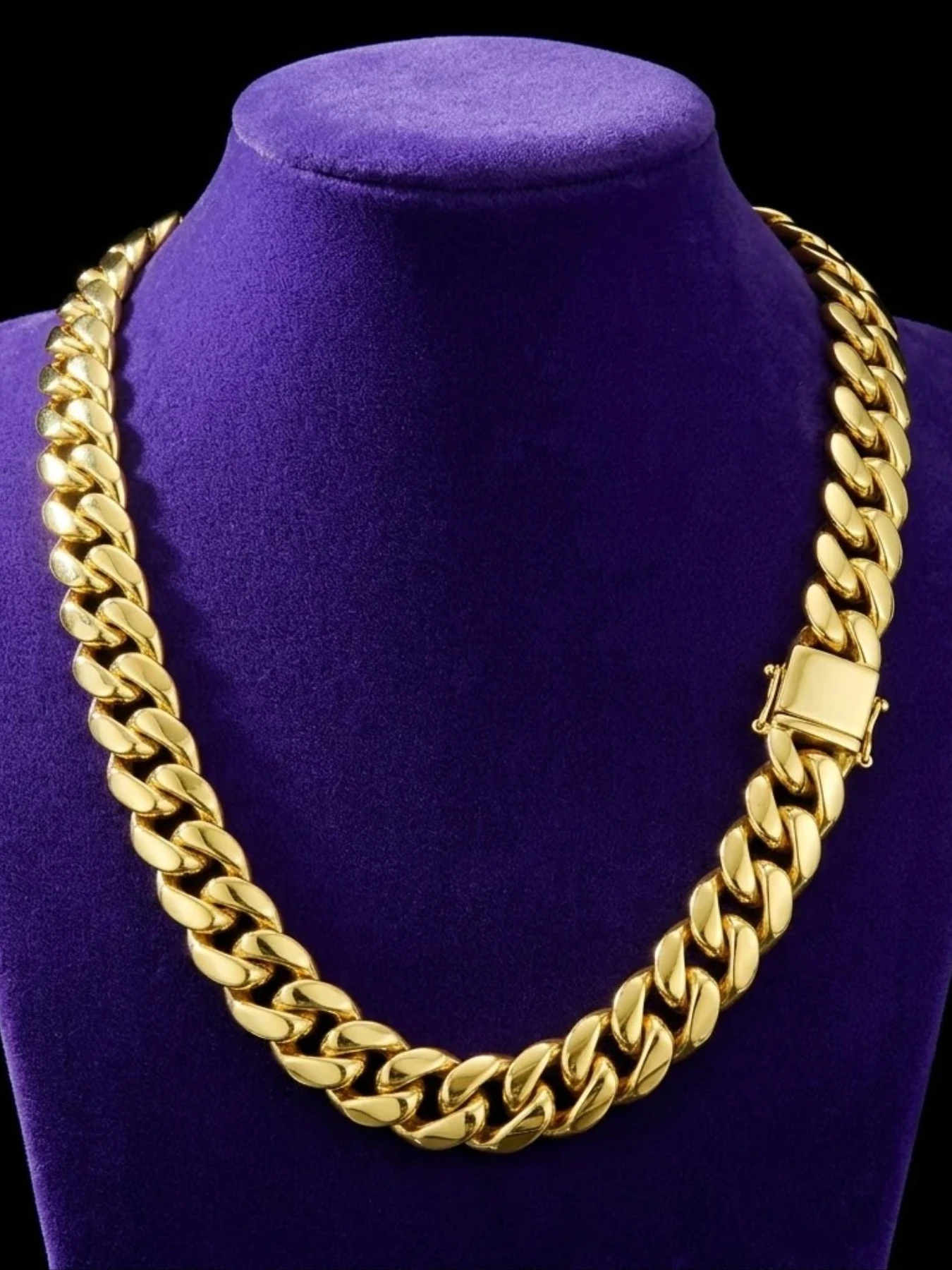Chain Necklace 22mm Dragon Beard Buckle Hip-hop Men's Cuban Chain, Friends Date Dinner Wear, Heart Niche Trend Holiday Gifts