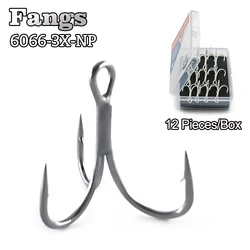 6066 3X Sea Fishing Treble Hook Anti-Rust Coating #12#4 Super Strong Sharp Triple Anchor Hooks For Seawater Lure Accessories