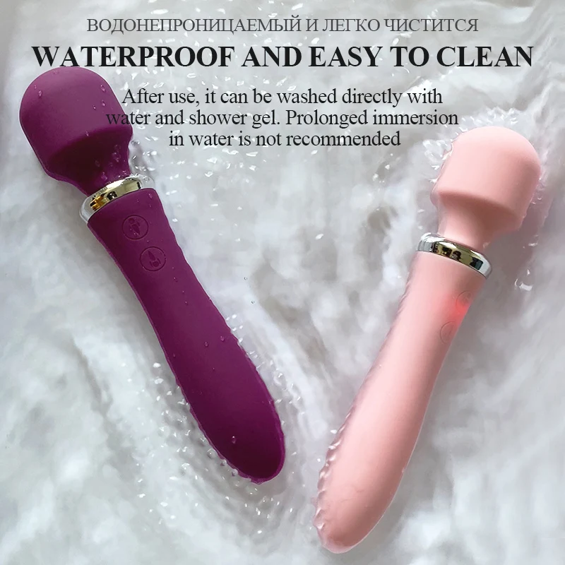 AV Magic Wand Dildo Vibrator G-Spot Multi Speed 3 Attachments Double Vibration Clitoris Vaginal Stimulate Massager Wand Sex Toys