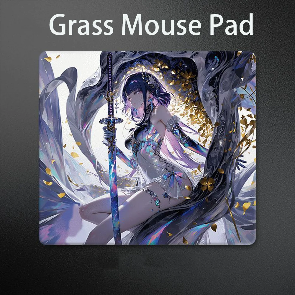 

Коврик для мыши из фотоэлектрического стекла Cool Girl, закаленный модернизированный гладкий коврик для мыши FPS для игр и офиса, тематическая игра в стиле аниме, специальный коврик для мыши, настольный коврик