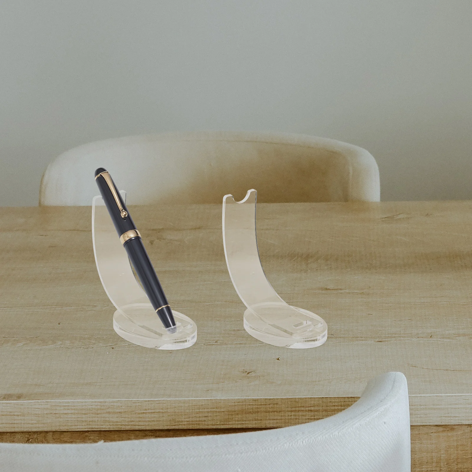 2 pçs expositor caneta titular lápis pincéis de maquiagem artesanato stands rack claro para mesa