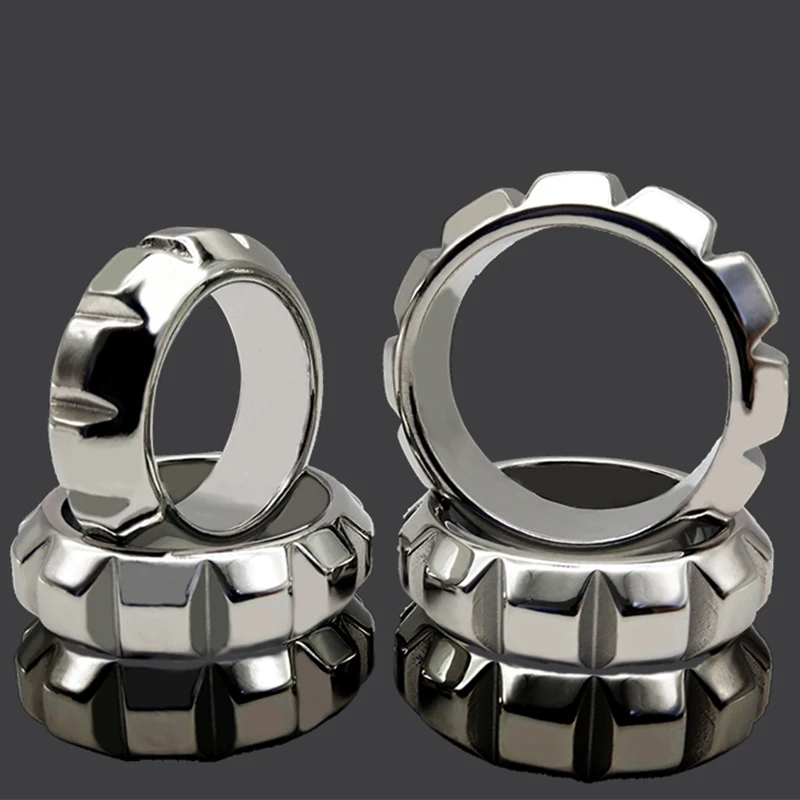 لعبة الجنس للرجل ذكر معدن الفولاذ المقاوم للصدأ قفل القضيب خاتم الديك الحيوانات المنوية ملزمة ممارسة الانتصاب تأخير الوقت تمديد الخصيتين #1