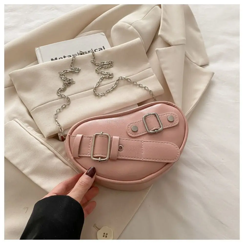 

New Designer Heart Cross Bag Buckle Y2k Heart Shoulder Bag Gothic Casual PU Leather Bag for Ladies/Girls