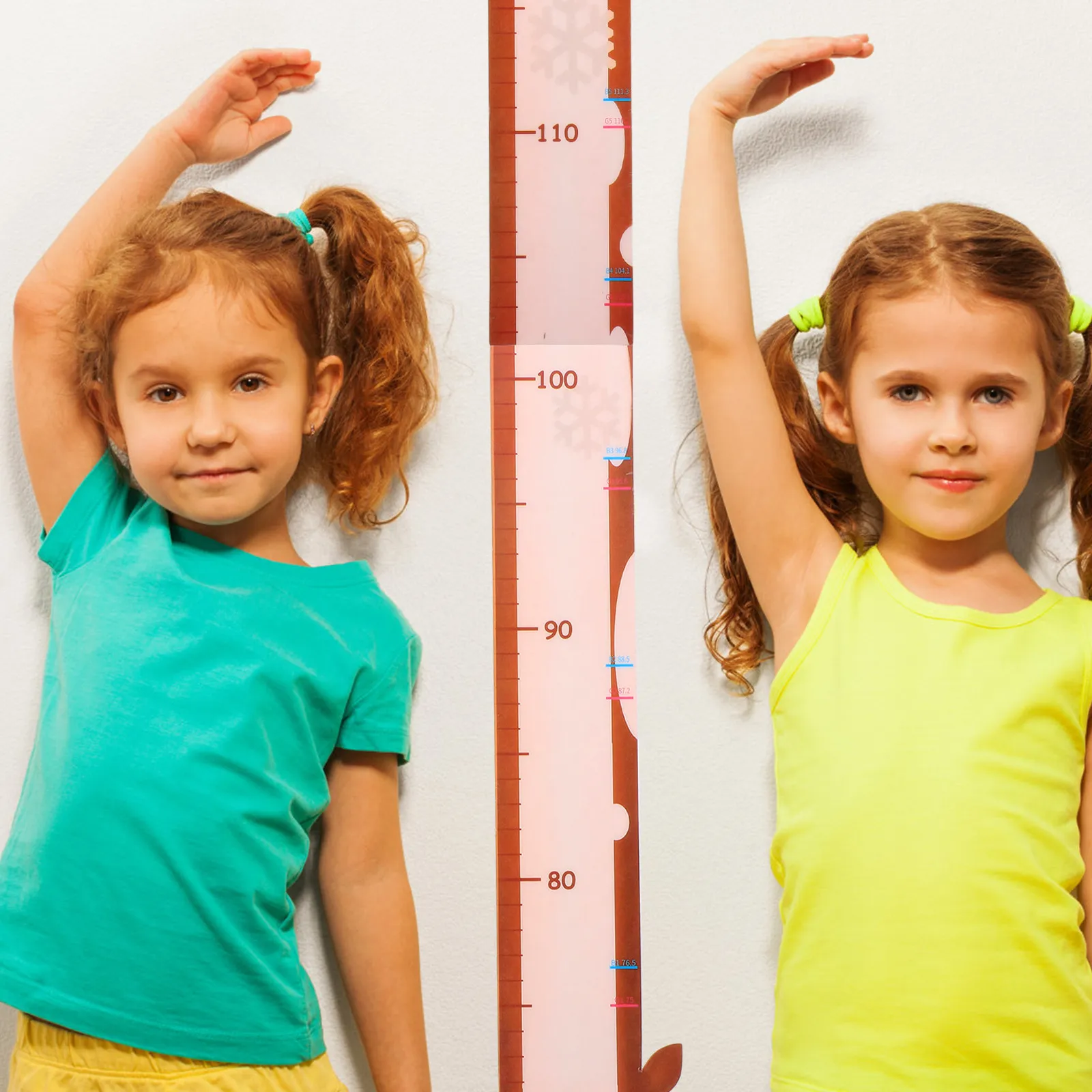 2-個の子供用身長測定漫画ウォールステッカー成長チャート定規子供部屋赤ちゃん身長チャート壁装飾用