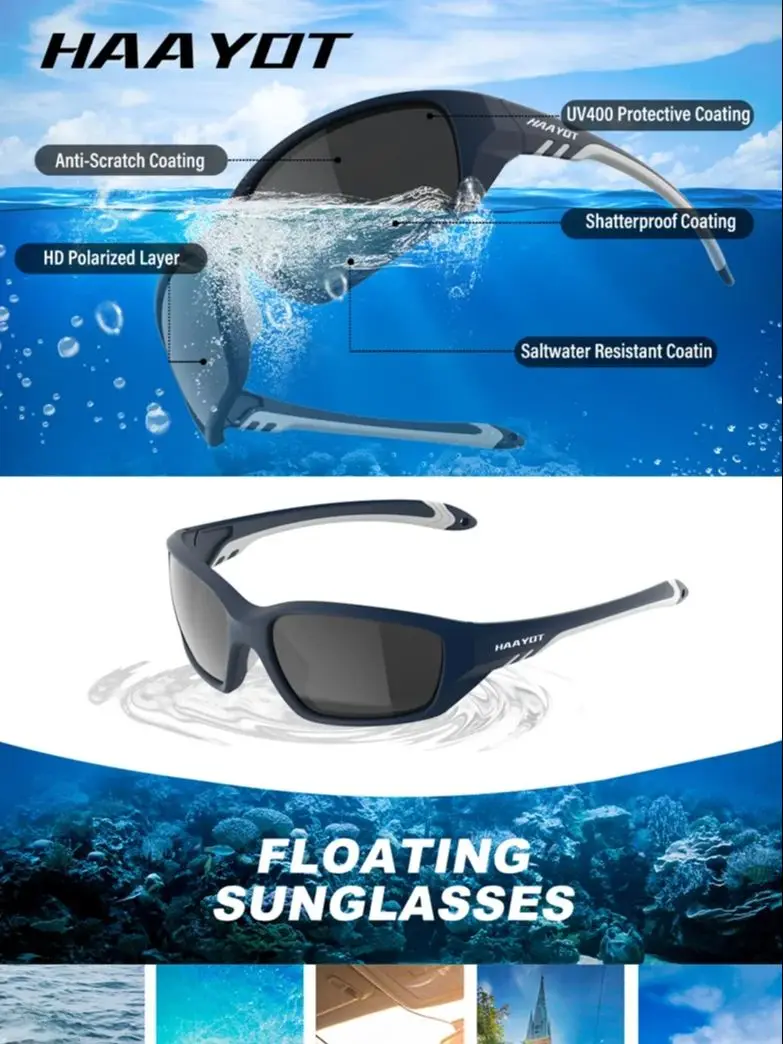 AliExpress SUUKAA Floating Sunglasses Polarized UV400 Lightweight Fishing Glasses For Men Women Driving Golf Running Cycling Glasses
