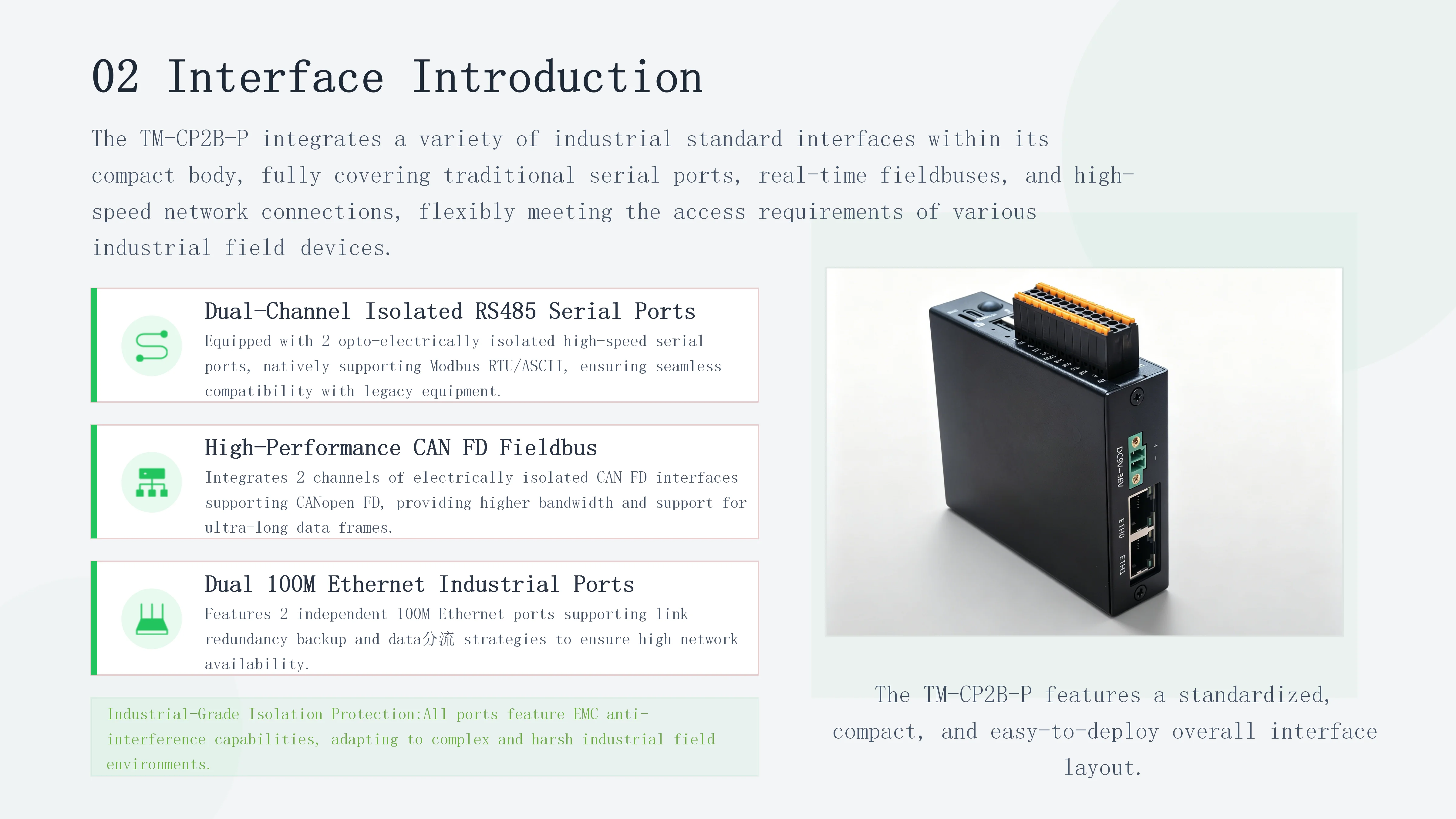 TM-CP2B-P Ubuntu24.04 Industrielles Gateway RS485 CANFD LoRaWAN WIFI BT DIN-Schienenmontage für SPS – Detail 3
