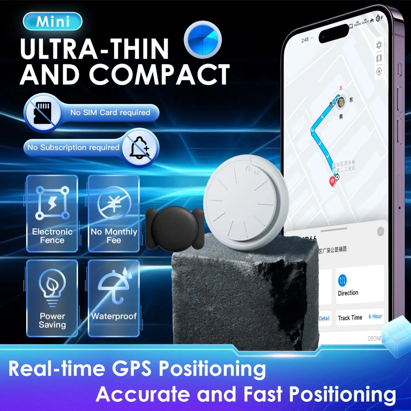 

Car GPS Tracking Device for Vehicles，1PCS Real Time GPS Tracker，Work with Find My (iOS Only)， No Monthly Fee GPS Car Tracker