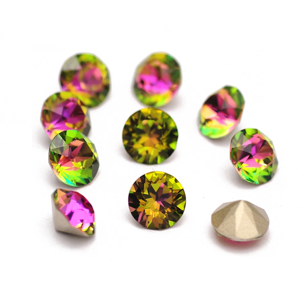 10PCS Super Bunte 5A Xirius Strass DIY Schmuck Machen Glas Perlen Pointback Runde Kleber Auf Nail art Zubehör Kristalle – Detail 15