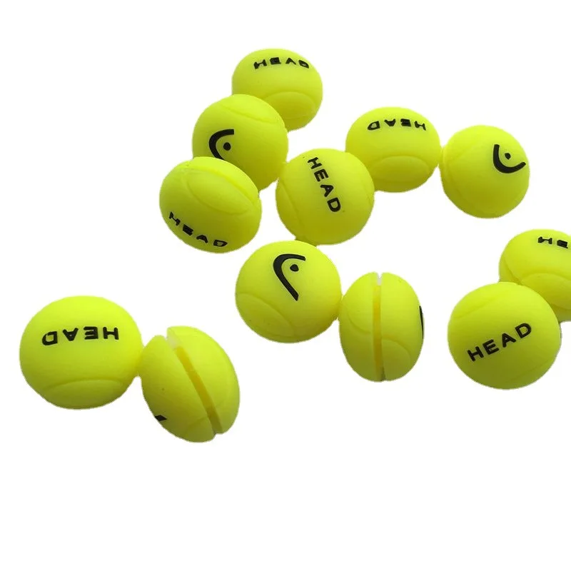 Cabeça-Tênis Racket Shock Absorber, Silicone, Amarelo Amortecimento de Choque, Alta Qualidade, Acessórios Originais, Novo, 2 Pcs, 30Pcs