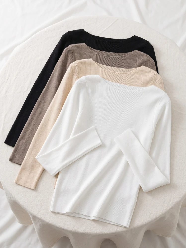 AOSSVIAO Autumn Winter Women Sweaters Slim Knitted Pullovers High Quality Simplicity Warm Sweater Female Basic Solid Casual Top