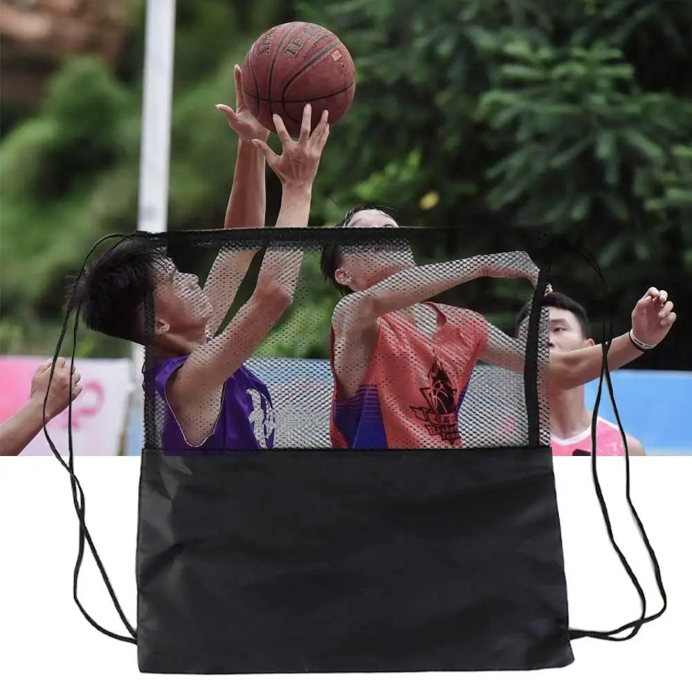 Training Accessories Drawstring Multifunctional Storage Bags Half Mesh Bag Basketball Storage Bag Football Storage Bags