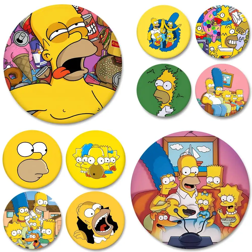 Anime T-The Simpsons Round Badges Can Be Used To Decorate Clothes And Backpack Pins
