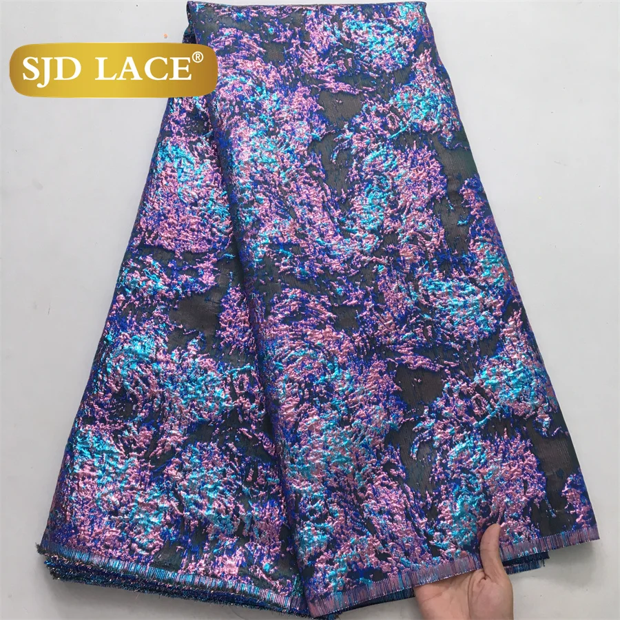 SJD LACE Damask African Jacquard Gilded Lace Fabrics 2024 High Quality 5Yards Nigerian Brocade Lace For Sewing Women Party 4085