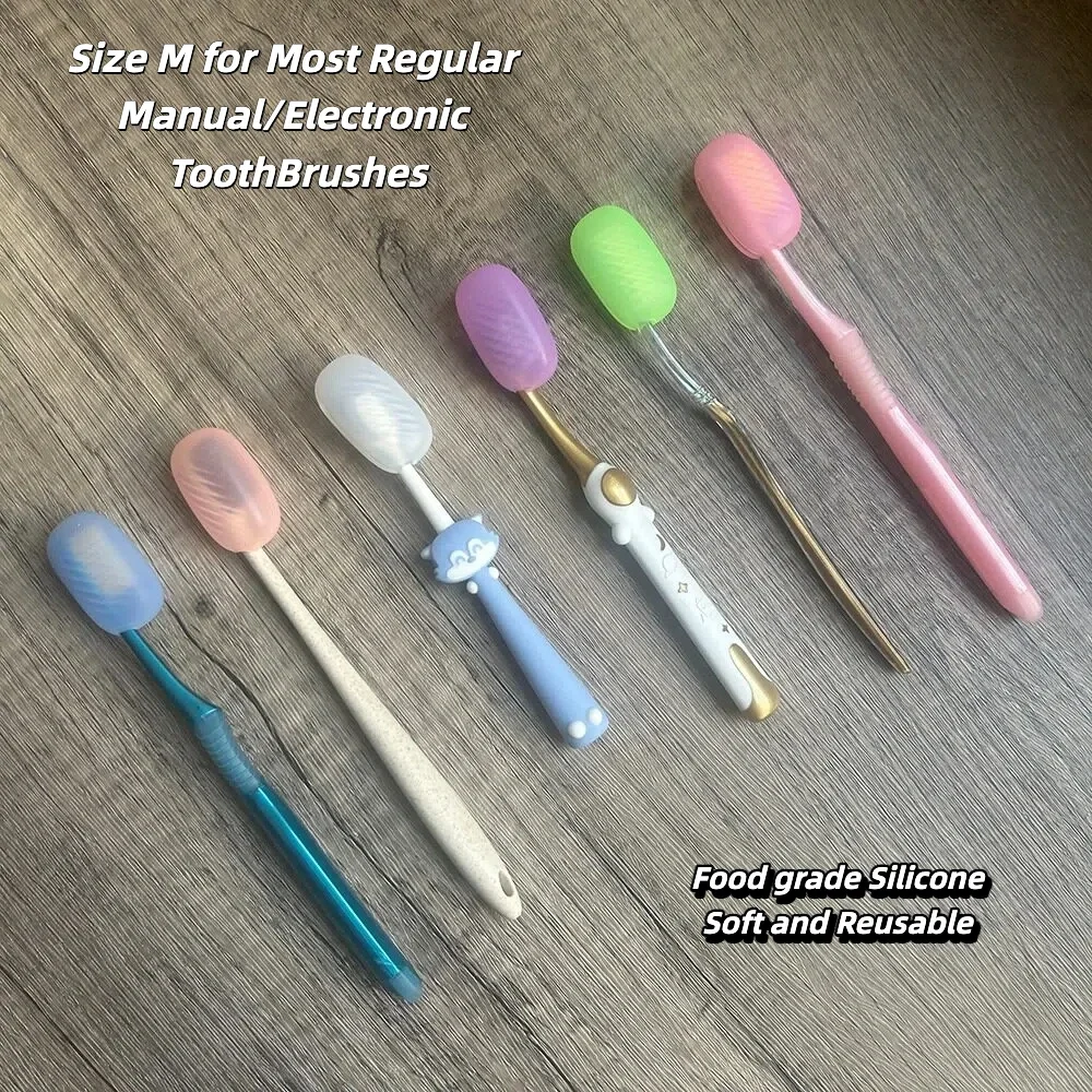 

Foodgrade Silicone Toothbrush Covers, Multicolor Toothbrush Head Covers for Travel, ToothBrush Covering for Home, Hotel, Outdoor