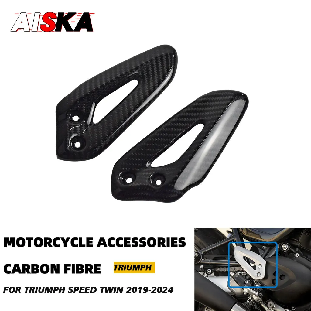 3K Real Carbon Fiber Motorcycle Heel Plate Rearset Guard Foot Peg Protector  Accessories For TRIUMPH Speed Twin 2019 - 2023 2024