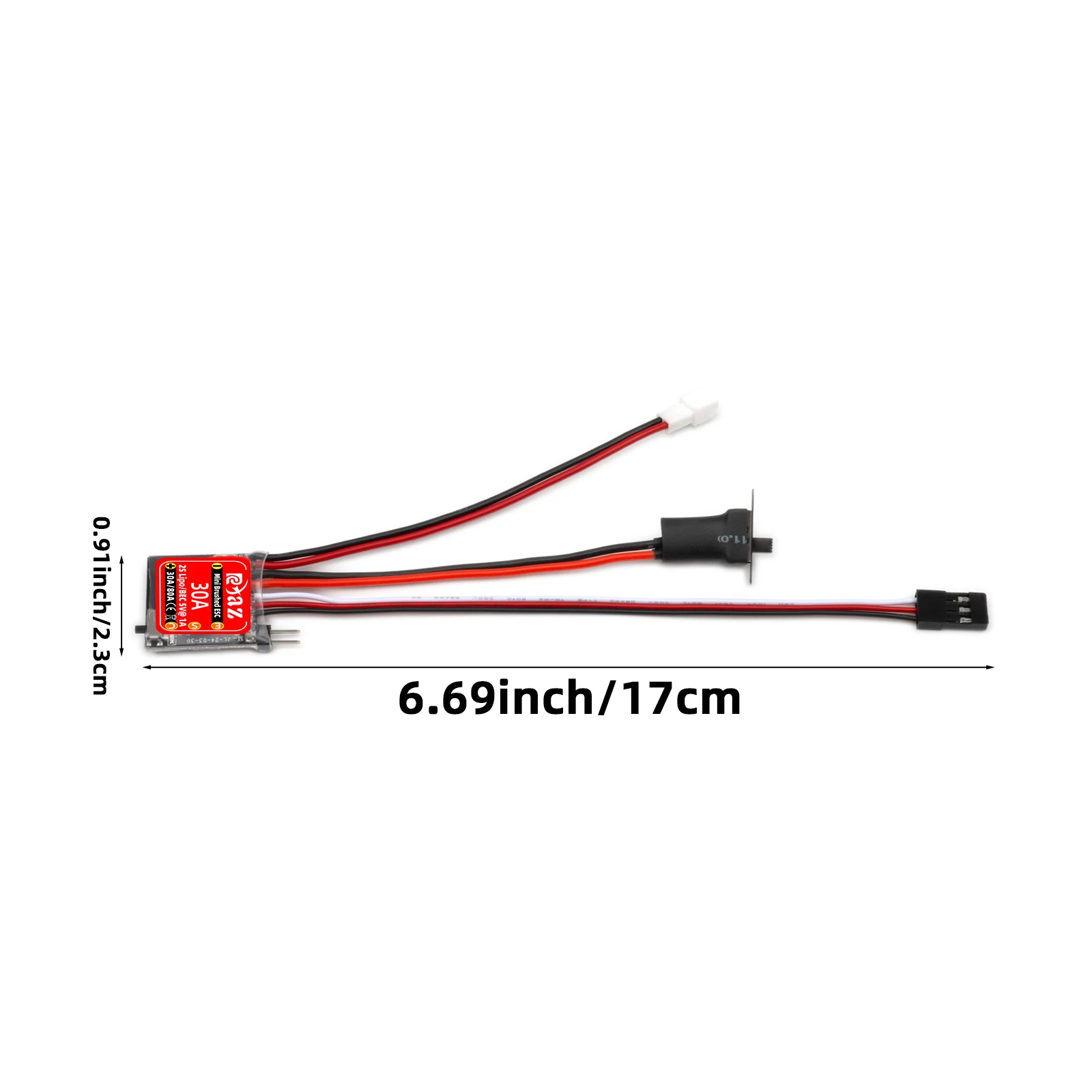 Rcxaz miniatura esc 30a mini escova esc 2s 4 ~ 8v para diy mini 1/16 1/18 1/24 rc carro barco tanque de combustível com freio
