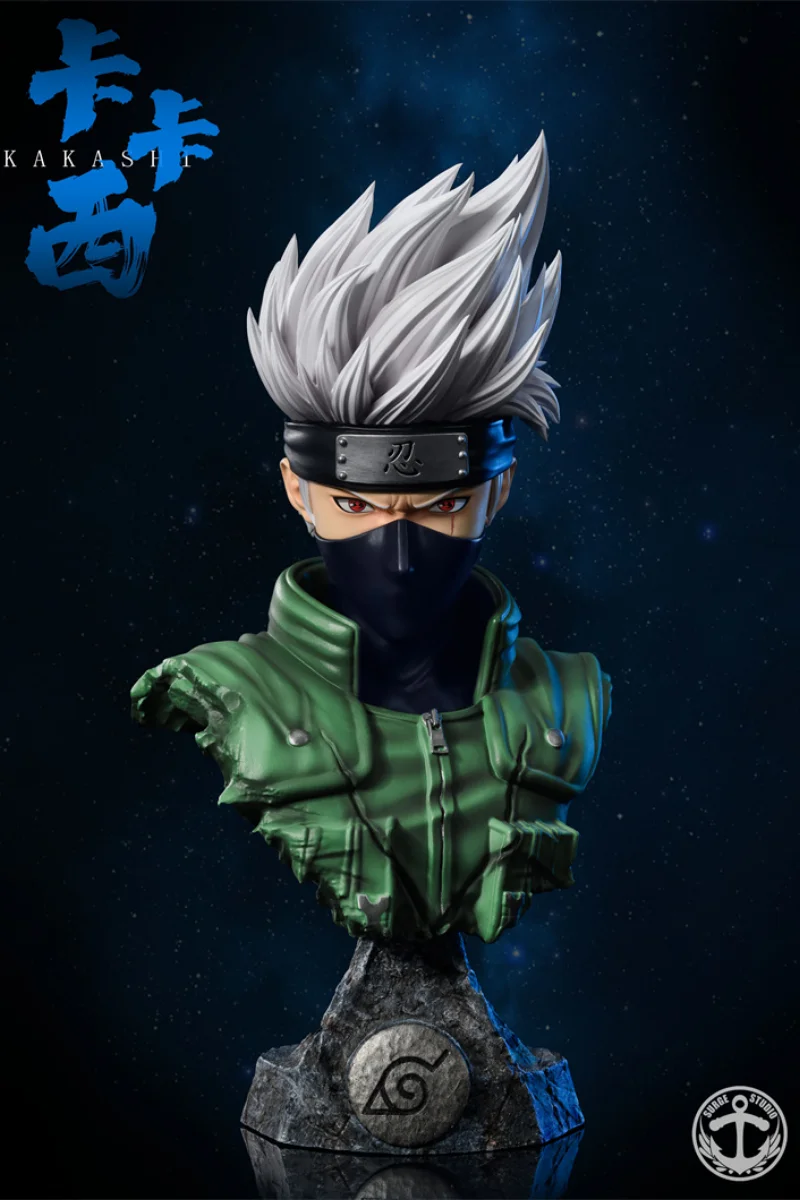 17.8Cm Surge Studio Gk Naruto Hatake Kakashi Might Guy Youth Duo Bust Anime Action Figure Garage Kit Model Statue Toys Gift