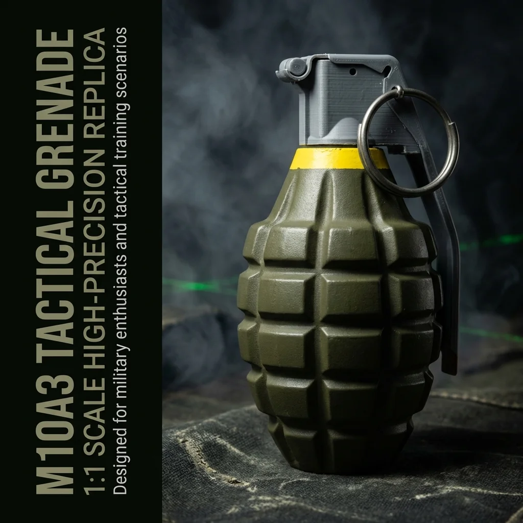 3D Printed Grenade Simulation Model Toy Creative Military Props Plastic Pineapple Desktop Ornament Collectible Gift for Men Boy