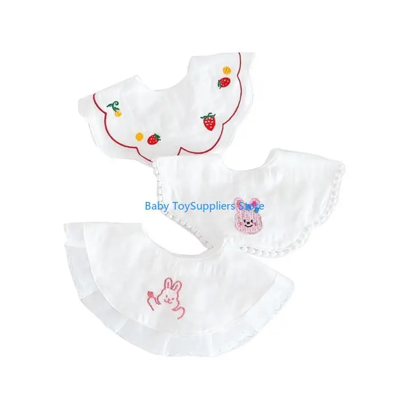 

R1WF 3PCS Baby Nursing Towel for Eating 4-layers Newborn Drooling Towel Burp Cloth