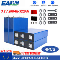 EASUN 4Pcs Grade A 280Ah 320Ah Lifepo4 Battery 3.2V Lithium iron phosphate Rechargeable Cell For DIY 12V 24V RV Solar Camping EU