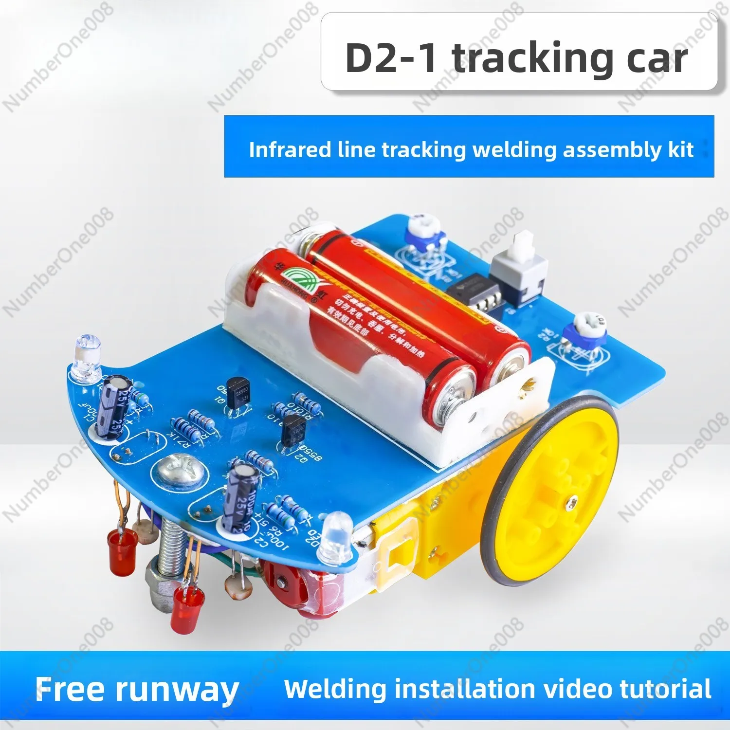 D2-1 Intelligent Tracking Car DIY Kit Line Following Robot Soldering Practice Educational Electronics Project 3V